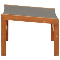 Berkfield Home Garden Chair with Footrest Grey Solid Eucalyptus Wood & Textilene - thumbnail 7