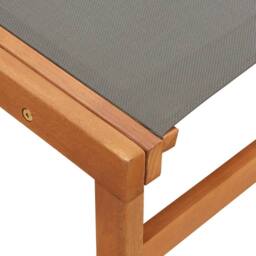 Berkfield Home Garden Chair with Footrest Grey Solid Eucalyptus Wood & Textilene - thumbnail 9