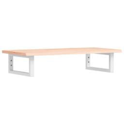 Berkfield Home Basin Shelf Wall Mounted Steel & Solid Wood Oak in Brown - thumbnail 1