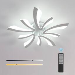 COMELY Dimmable LED Ceiling Light, 48W Modern LED Ceiling with Remote Control in Silver - thumbnail 1