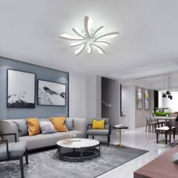 COMELY Dimmable LED Ceiling Light, 48W Modern LED Ceiling with Remote Control in Silver - thumbnail 3