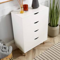 Home Source Sideboard Chest Drawers TV Stand Bedside Living Room Boden in White - thumbnail 3