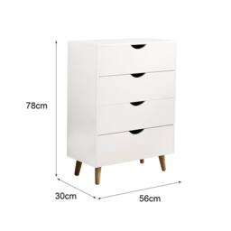 Home Source Sideboard Chest Drawers TV Stand Bedside Living Room Boden in White - thumbnail 9