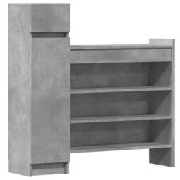 Berkfield Home Shoe Cabinet Concrete Grey 100.5x28x100 cm Engineered Wood - thumbnail 1