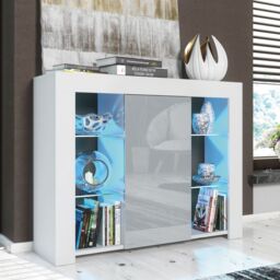 Creative Furniture Harbor Sideboard 97cm - A Stylish & Functional Cabinet with Gloss Doors & LED Lights in Grey - thumbnail 5