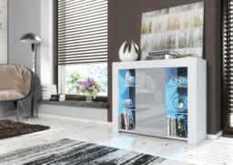 Creative Furniture Harbor Sideboard 97cm - A Stylish & Functional Cabinet with Gloss Doors & LED Lights in Grey - thumbnail 2