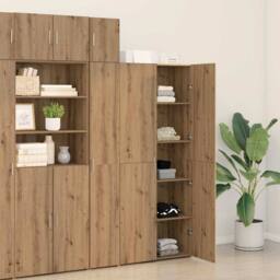 Berkfield Home Highboard Artisan Oak 40x42.5x185 cm Engineered Wood in Brown - thumbnail 4