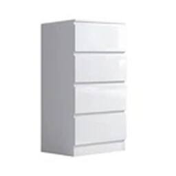 EONLION White Gloss 4 Drawer Chest of Drawers Handleless Scandinavian Bedroom - thumbnail 3