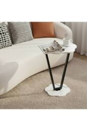 Living and Home Elegant Side Table End Table in White - thumbnail 2
