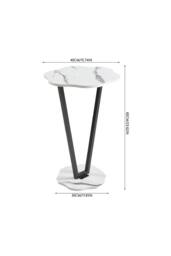 Living and Home Elegant Side Table End Table in White - thumbnail 7