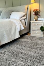 Kukoon Silver Grey Soft Fluffy Shaggy Cosy Warm Bedroom Area Rugs - Size: 120 cm x 170 cm - thumbnail 1