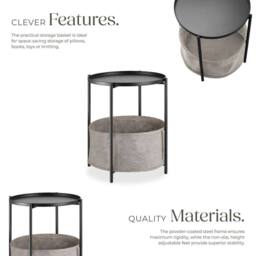 tectake Bedside Table Canterbury in Black - thumbnail 3
