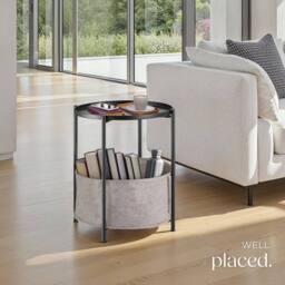 tectake Bedside Table Canterbury in Black - thumbnail 7
