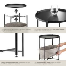 tectake Bedside Table Canterbury in Black - thumbnail 4