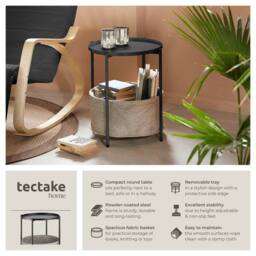 tectake Bedside Table Canterbury in Black - thumbnail 2