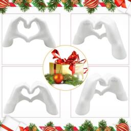 Huhote Resin Heart Hands Love Gesture Sculpture Modern Home Office Desk Decor in White - thumbnail 3