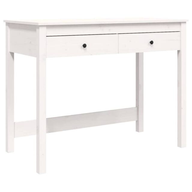 Berkfield Home Desk with Drawers White 100x50x78 cm Solid Wood Pine - Size: 100 x 50 x 78 cm - image 1