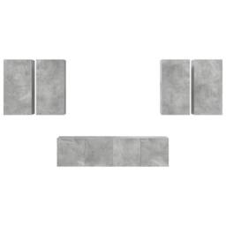 Berkfield Home 6 Piece TV Cabinet Set Concrete Grey Engineered Wood - thumbnail 7