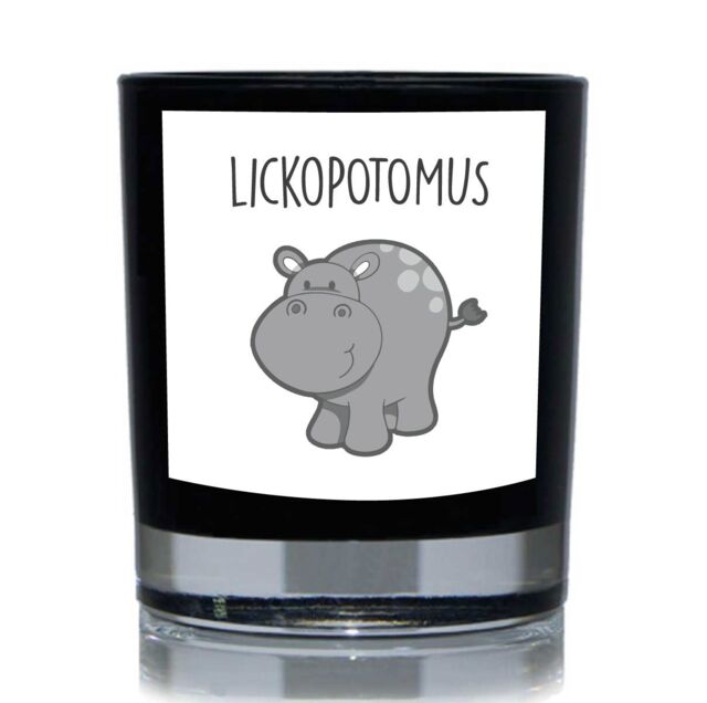 60 SECOND MAKEOVER Lickopotomus Hippo Funny 20cl Candle in Black