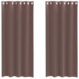 Berkfield Home Voile Curtains with Grommets 2 pcs Brown 140x225 cm