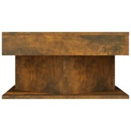 Berkfield Home Coffee Table Smoked Oak 57x57x30 cm Engineered Wood in Brown - Size: 57 x 57 x 30 cm - thumbnail 4