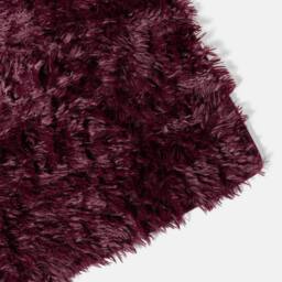 OHS Soft Fluffy Rug Anti-Slip Carpet Area Floor Mat in Burgundy - Size: 120 cm x 170 cm - thumbnail 3
