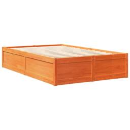 Berkfield Home Bookcase Bed without Mattress Wax Brown 140x190cm Solid Wood Pine - Size: 140x190 cm - thumbnail 8