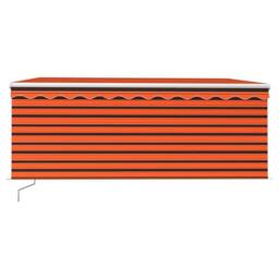Berkfield Home Manual Retractable Awning with Blind 3.5x2.5m Orange&Brown - thumbnail 1