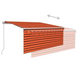 Berkfield Home Manual Retractable Awning with Blind 3.5x2.5m Orange&Brown - thumbnail 4