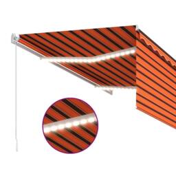 Berkfield Home Manual Retractable Awning with Blind 3.5x2.5m Orange&Brown - thumbnail 5