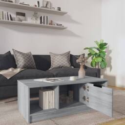Berkfield Home Decorative Coffee Table Grey Sonoma 102x50x36 cm Engineered Wood - Size: 102 x 50 x 36 cm - thumbnail 7