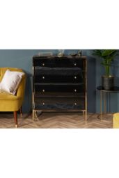 Birlea Fenwick 4 Drawer Chest Black & Gold