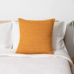 Native Natural Hoop Mustard Wool Cushion 45x45cm - Size: 45 cm x 45 cm - thumbnail 2