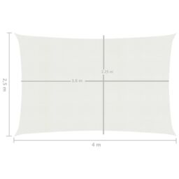 Berkfield Home Sunshade Sail 160 g/m ² White 2.5x4 m HDPE - thumbnail 6