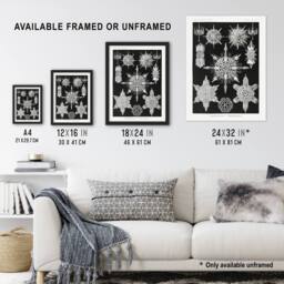"Artery8 Marine sea ocean Life in B&W Haeckel Wall Art Print Poster in Black - Size: W18"" x H24""" - thumbnail 3