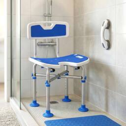 KORVIXA Shower Chair with HDPE Padded Seat in Blue - thumbnail 5