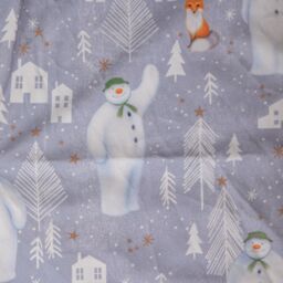 Samuel Alexander 90cm USB Powered Light up The Snowman Fabric Christmas Tree Skirt with LEDs in Grey - thumbnail 7