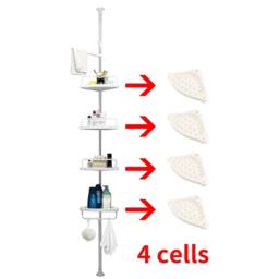 Kelvenix 4 Tier Telescopic Bathroom Wall Corner Shelf Rack in White - thumbnail 3