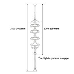 Kelvenix 4 Tier Telescopic Bathroom Wall Corner Shelf Rack in White - thumbnail 2