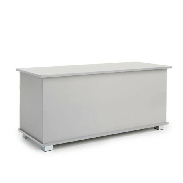 NESTLUNE Grey Storage Trunk Toy Chest Bedding or Blanket Box - Size: 100 cm x 15 cm - image 1