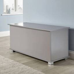 NESTLUNE Grey Storage Trunk Toy Chest Bedding or Blanket Box - Size: 100 cm x 15 cm - thumbnail 3