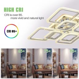 Garwarm Acrylic Led Ceiling Lights Nordic Chandeliers, 8 Rectangles Lighting in Silver - thumbnail 5