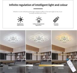 Garwarm Acrylic Led Ceiling Lights Nordic Chandeliers, 8 Rectangles Lighting in Silver - thumbnail 2
