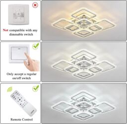 Garwarm Acrylic Led Ceiling Lights Nordic Chandeliers, 8 Rectangles Lighting in Silver - thumbnail 4