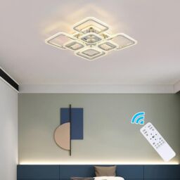 Garwarm Acrylic Led Ceiling Lights Nordic Chandeliers, 8 Rectangles Lighting in Silver - thumbnail 3