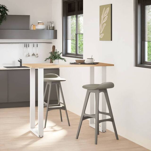 Berkfield Home Coffee Table Legs U-Shaped 2 pcs White 60x(110-111) cm Steel - image 1