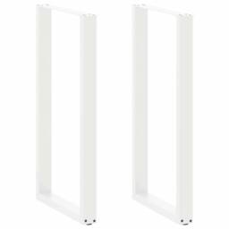 Berkfield Home Coffee Table Legs U-Shaped 2 pcs White 60x(110-111) cm Steel - thumbnail 2