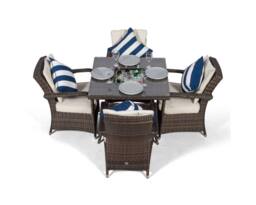 Thats Furniture Arizona Square 4 Seater Patio Dining Set with Ice Bucket Drinks Cooler in Brown - thumbnail 4