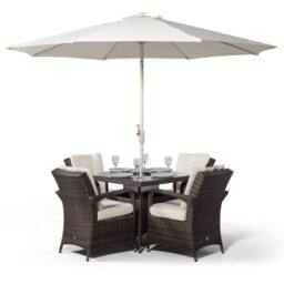 Thats Furniture Arizona Square 4 Seater Patio Dining Set with Ice Bucket Drinks Cooler in Brown - thumbnail 6