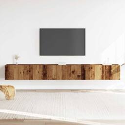 Berkfield Home 3 Piece TV Cabinet Set Wall-mounted Old Wood Engineered Wood - thumbnail 3